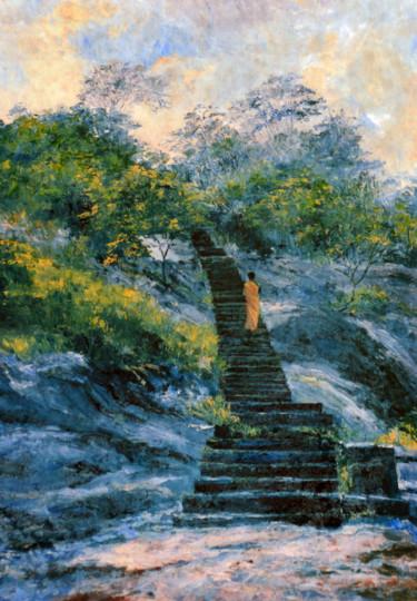 Peinture intitulée "Stairway of Faith" par Ishan Senaka Hewage, Œuvre d'art originale, Acrylique Monté sur Châssis en bois