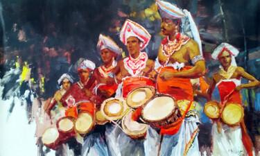 Pintura intitulada "Rhythmic Percussion…" por Ishan Senaka Hewage, Obras de arte originais, Acrílico Montado em Armação em m…
