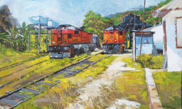 Painting titled "On the Way to the A…" by Ishan Senaka Hewage, Original Artwork, Acrylic Mounted on Wood Stretcher frame