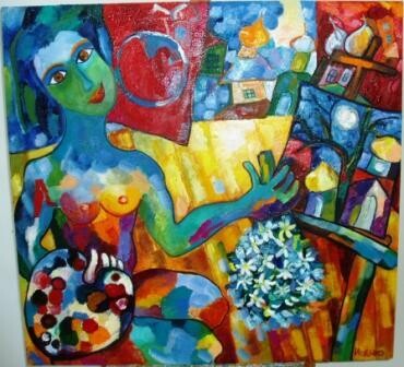 Peinture intitulée "Еще один день" par Ishchenko Oksana, Œuvre d'art originale, Huile