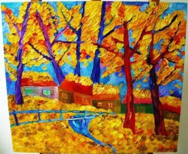 Картина под названием "Осень" - Ищенко Оксана, Подлинное произведение искусства, Масло