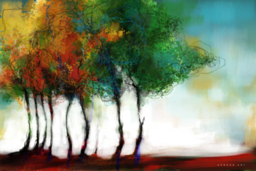 Digital Arts titled "The trees that taug…" by Ish Gordon, Original Artwork, Digital Painting