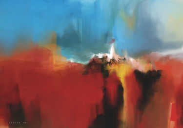 Digitale Kunst getiteld "Red Rocks" door Ish Gordon, Origineel Kunstwerk, Digitaal Schilderwerk