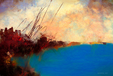 Digital Arts titled "End of Fishing Day" by Ish Gordon, Original Artwork, Digital Painting