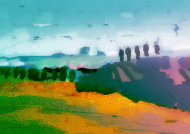 Digital Arts titled "Fields in the Valley" by Ish Gordon, Original Artwork, Digital Painting