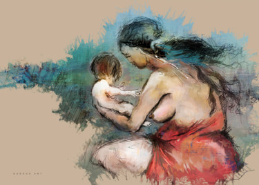 Digitale Kunst mit dem Titel "New Baby" von Ish Gordon, Original-Kunstwerk