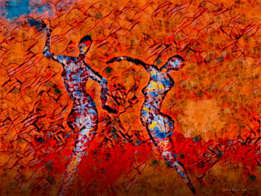 Arte digital titulada "The Fire Dance" por Ish Gordon, Obra de arte original
