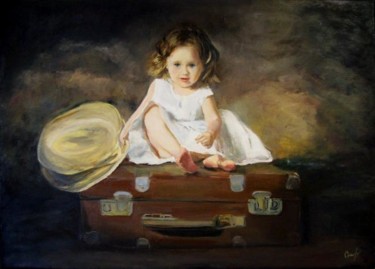 Peinture intitulée "“jeux de voyage“ hu…" par Maria Doina Cublesan, Œuvre d'art originale, Huile