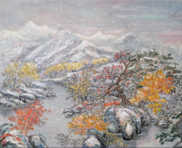 Картина под названием "зимняя сказка" - Ирина Симонова, Подлинное произведение искусства, Акварель