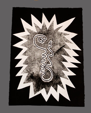 Estampas & grabados titulada "21)f 06 Peur Grise" por Isis Bi M, Obra de arte original, Grabado