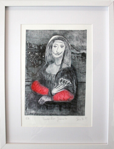 Printmaking titled "04)1 Money Lisa" by Isis Bi M, Original Artwork