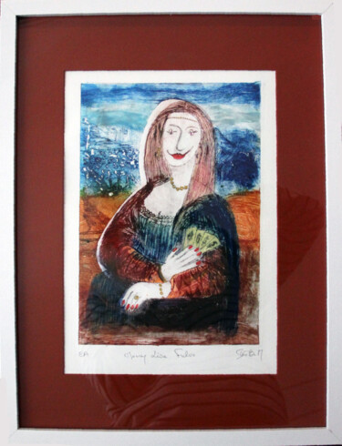 Printmaking titled "04)3 Money Lisa" by Isis Bi M, Original Artwork