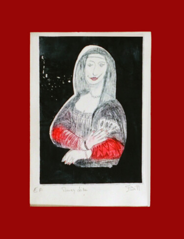Incisioni, stampe intitolato "04)10 Money Lisa" da Isis Bi M, Opera d'arte originale