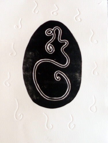 Prenten & gravures getiteld "07) Identite noire…" door Isis Bi M, Origineel Kunstwerk, Embossing
