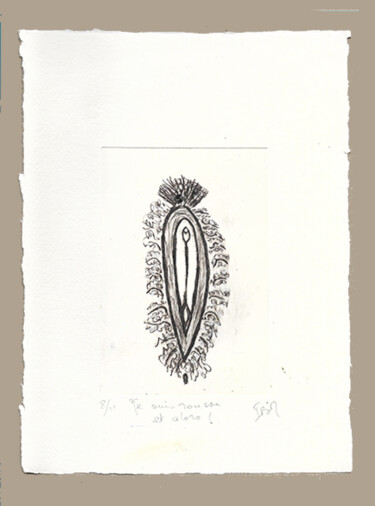 Prenten & gravures getiteld "33) 8/11 Je suis ro…" door Isis Bi M, Origineel Kunstwerk, Gravure