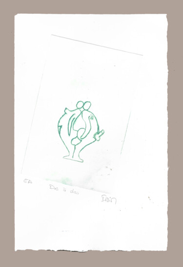 Gravures & estampes intitulée "38-ea-dos-a-dos-ver…" par Isis Bi M, Œuvre d'art originale, Gravure