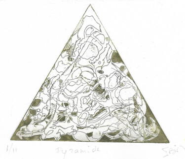 Εκτυπώσεις & Χαρακτικά με τίτλο "86) Pyramide" από Isis Bi M, Αυθεντικά έργα τέχνης, Etching
