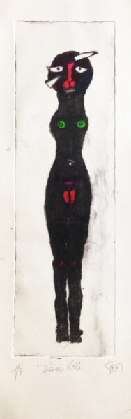 Prenten & gravures getiteld "76*) 1/8 Déesse Kali" door Isis Bi M, Origineel Kunstwerk, Gravure