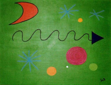 Peinture intitulée "Lune rousse n°35" par Isis Bi M, Œuvre d'art originale, Huile