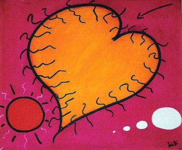 Painting titled "Amour Solaire n°38" by Isis Bi M, Original Artwork, Oil