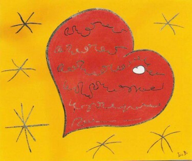 Peinture intitulée "Amour étoilé n°41" par Isis Bi M, Œuvre d'art originale, Huile