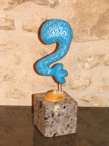 Skulptur mit dem Titel "Interrogation de la…" von Isis Bi M, Original-Kunstwerk, Gemischte Medien