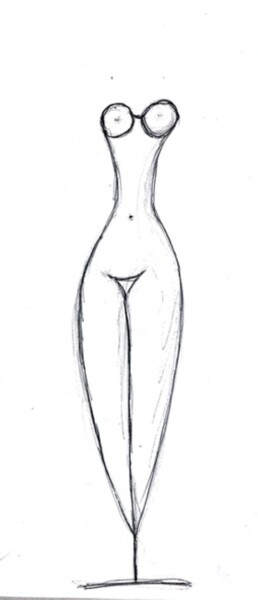 Drawing titled "Simple femme" by Isis Bi M, Original Artwork