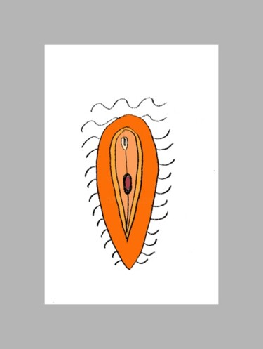 Arts numériques intitulée "12) Vulve orange" par Isis Bi M, Œuvre d'art originale