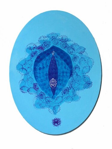Peinture intitulée "119) Calinea bleue…" par Isis Bi M, Œuvre d'art originale, Huile