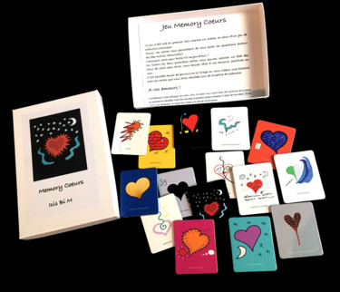 Jeu Memory Coeurs 2 Design intitulée "Jeu Memory Coeurs 2" par Isis Bi M, Œuvre d'art originale, Accessoires