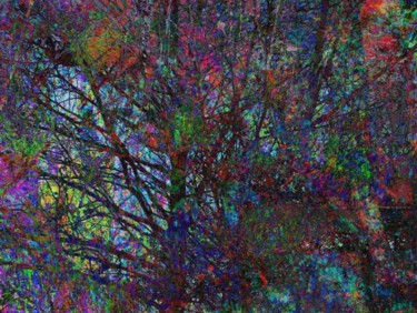 Arts numériques intitulée "Crimson shadow tree" par Millenia Foxtrot (Shadow Zero), Œuvre d'art originale