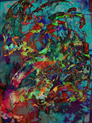 Digitale Kunst mit dem Titel "jazz rose" von Millenia Foxtrot (Shadow Zero), Original-Kunstwerk, Öl