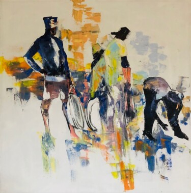 Pittura intitolato "Waiting" da Isiuwe Onyeabor Emmanuel, Opera d'arte originale, Acrilico