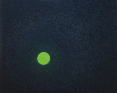 Painting titled "The Green Moon - Co…" by Iskan, Original Artwork, Oil