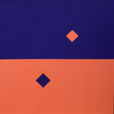 Painting titled "Orange and Blue Aces" by Iskan, Original Artwork, Oil