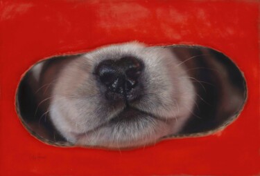 Painting titled "Hide and Seek" by Isla Ferrer, Original Artwork, Pastel Mounted on Other rigid panel