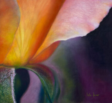 Painting titled "Unfolding Petal" by Isla Ferrer, Original Artwork, Pastel