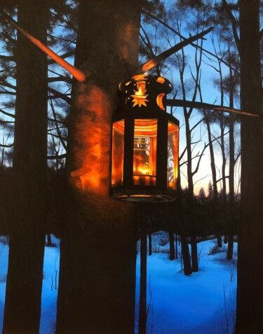 Painting titled "Magic Begins at Dusk" by Isobel Hamilton, Original Artwork, Acrylic