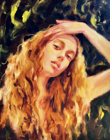 Malerei mit dem Titel "The Sun in the hair" von Isolde Pavlovskaya, Original-Kunstwerk, Öl