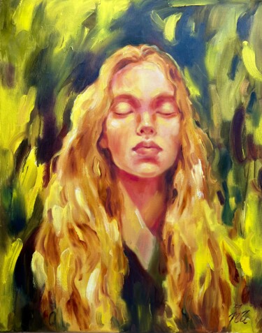 Malerei mit dem Titel "Portrait of a woman…" von Isolde Pavlovskaya, Original-Kunstwerk, Öl