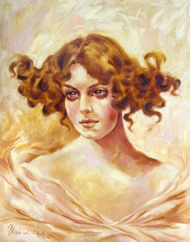 Malerei mit dem Titel "Vintage Portrait Pa…" von Isolde Pavlovskaya, Original-Kunstwerk, Öl