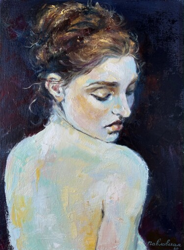 Painting titled "Eugenia" by Isolde Pavlovskaya, Original Artwork, Oil Mounted on Wood Stretcher frame