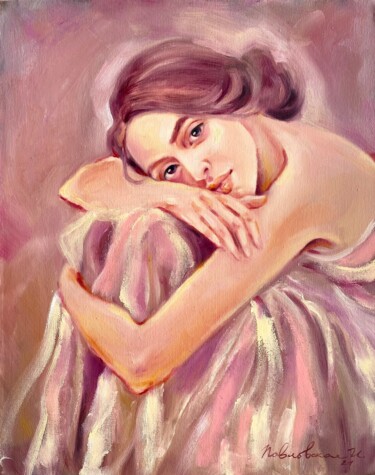 Pintura titulada "Lavender dress" por Isolde Pavlovskaya, Obra de arte original, Oleo Montado en Bastidor de camilla de made…
