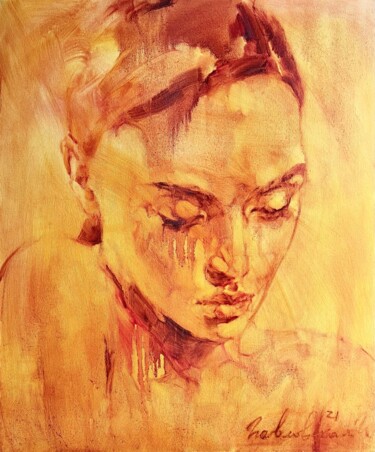 Malerei mit dem Titel ""Inside of me"" von Isolde Pavlovskaya, Original-Kunstwerk, Öl Auf Keilrahmen aus Holz montiert