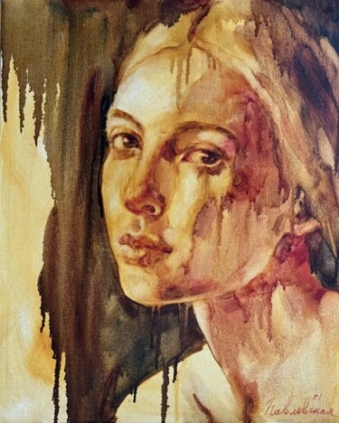 Pittura intitolato "Through time" da Isolde Pavlovskaya, Opera d'arte originale, Olio Montato su Cartone