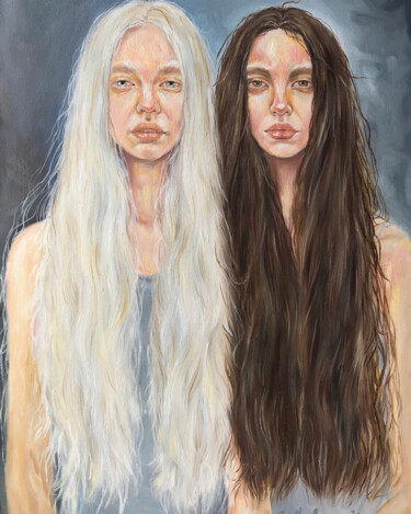 Картина под названием "Duality" - Isolde Pavlovskaya, Подлинное произведение искусства, Масло Установлен на Деревянная рама…