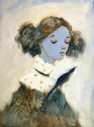 Painting titled "Conversation" by Isolde Pavlovskaya, Original Artwork, Oil Mounted on Cardboard