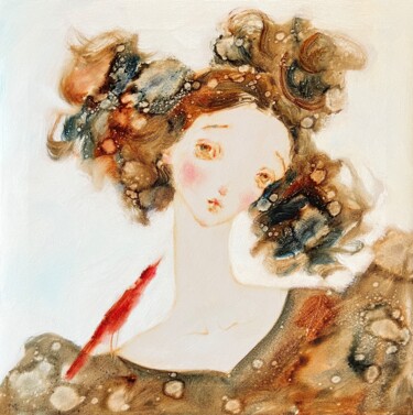 Painting titled "Fragility of tender…" by Isolde Pavlovskaya, Original Artwork, Oil Mounted on Wood Stretcher frame