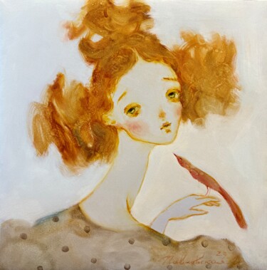 Peinture intitulée "Messenger of Love" par Isolde Pavlovskaya, Œuvre d'art originale, Huile Monté sur Châssis en bois