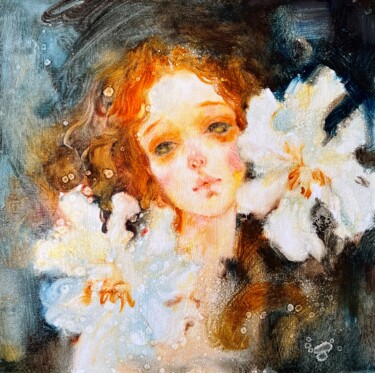 Schilderij getiteld "The Light of my dre…" door Isolde Pavlovskaya, Origineel Kunstwerk, Olie Gemonteerd op Karton